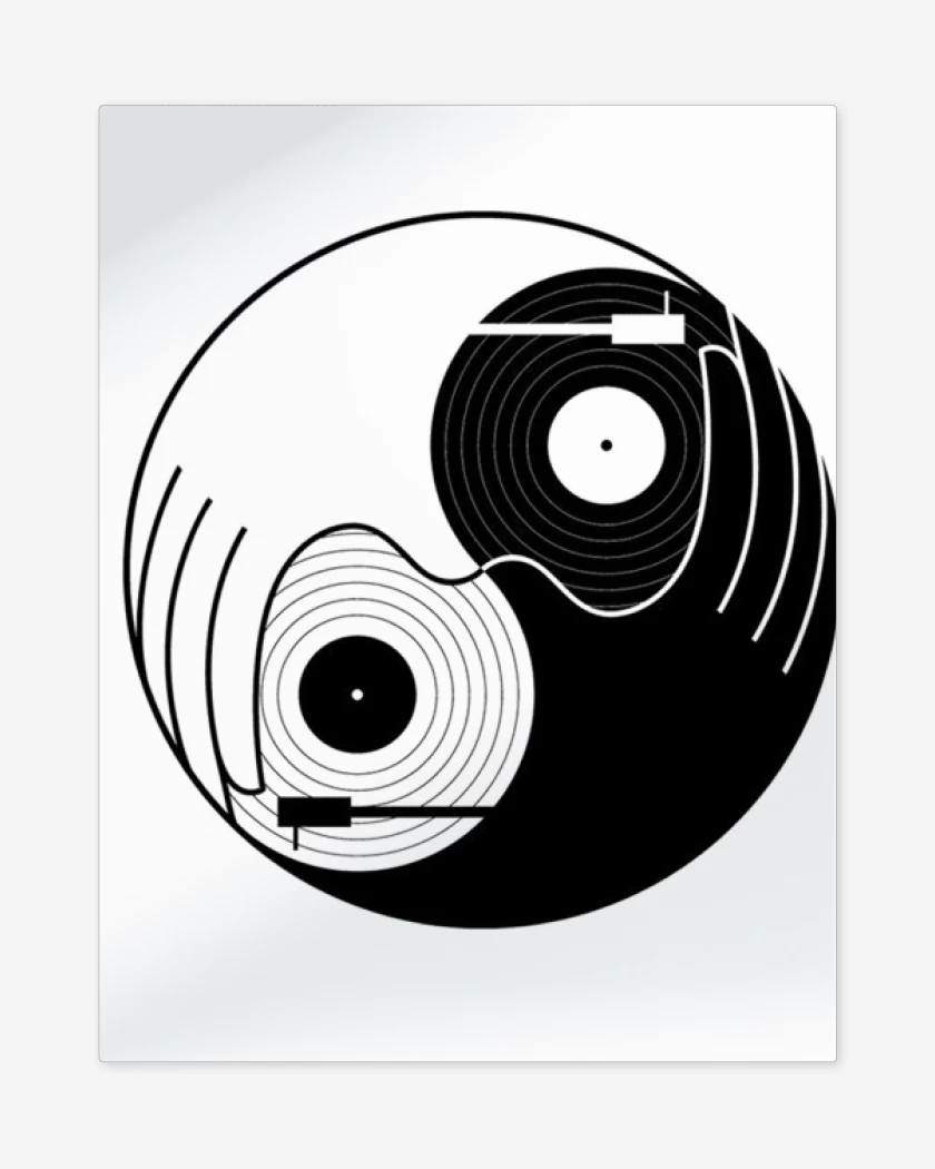 Print metalico Yin y yang dj 