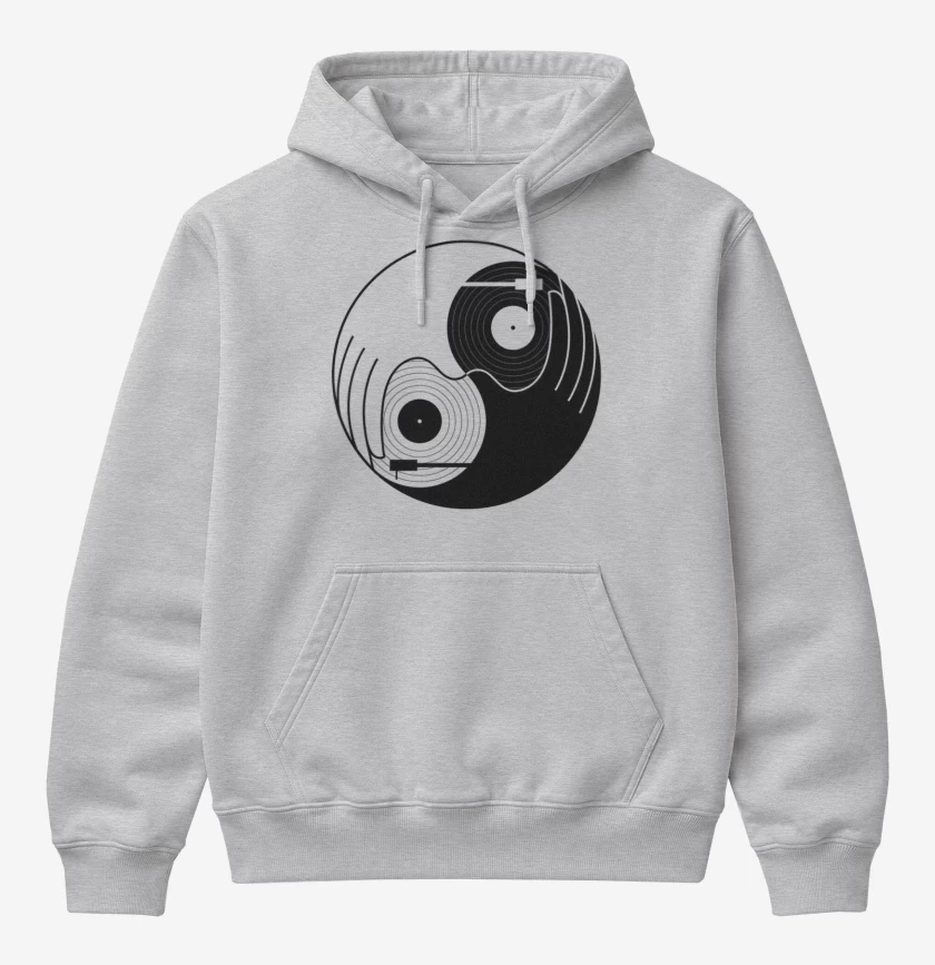 Poleron Canguro básico Gris Melange de Yin y yang dj 