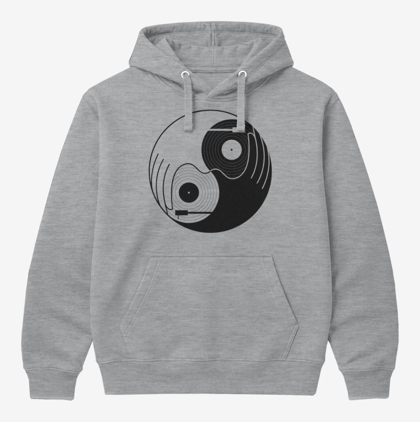 Polerón Canguro Gris Melange de Yin y yang dj 