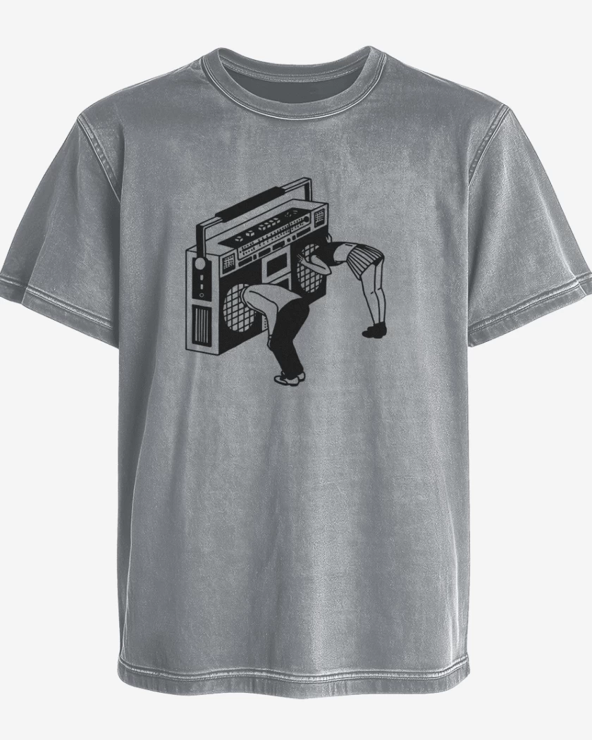 Polera desgastada Gris Melange de IN THE RADIO 