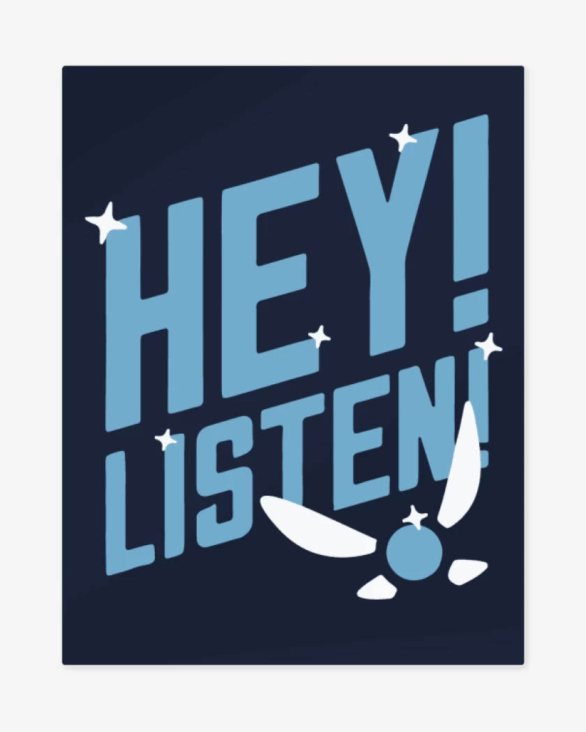 Print metalico Azul Marino de Hey! Listen!