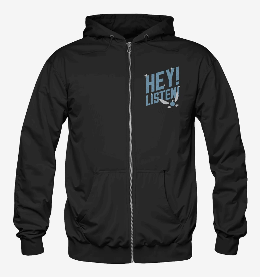 Poleron Canguro con cierre Negro de Hey! Listen!
