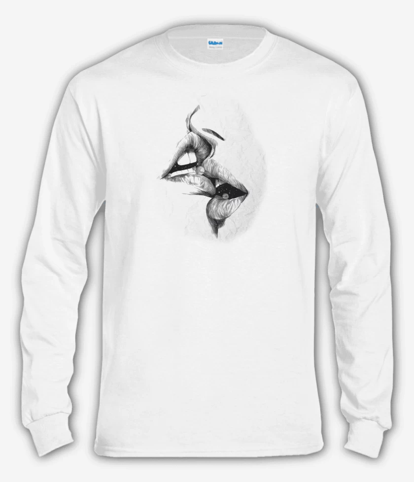 Polera manga larga Blanco de Kiss Universal