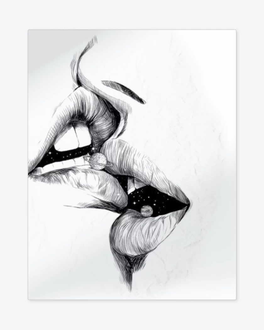 Print metalico Blanco de Kiss Universal