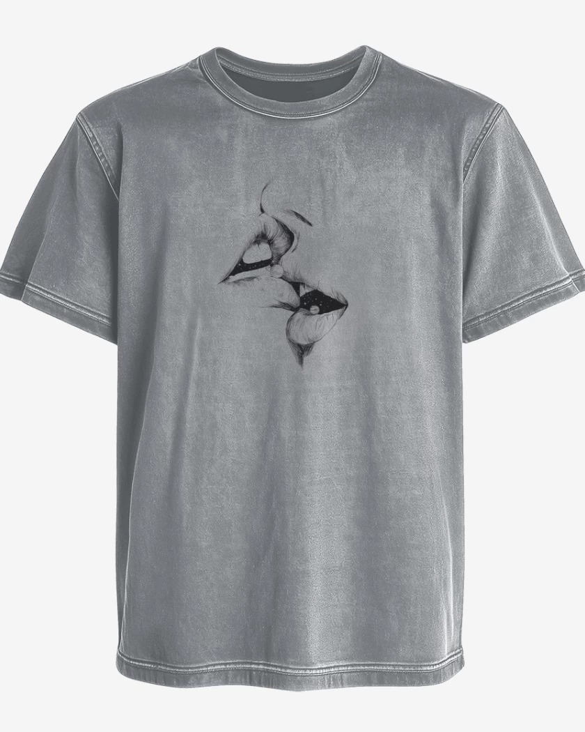 Polera desgastada Gris Melange de Kiss Universal