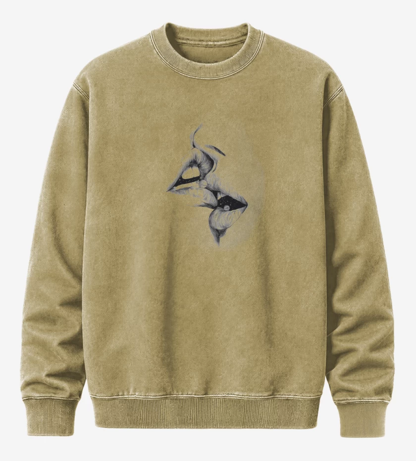 Poleron Polo Acid Wash Beige de Kiss Universal