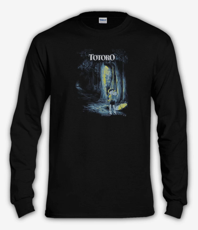 Polera manga larga Negro de Totoro 10