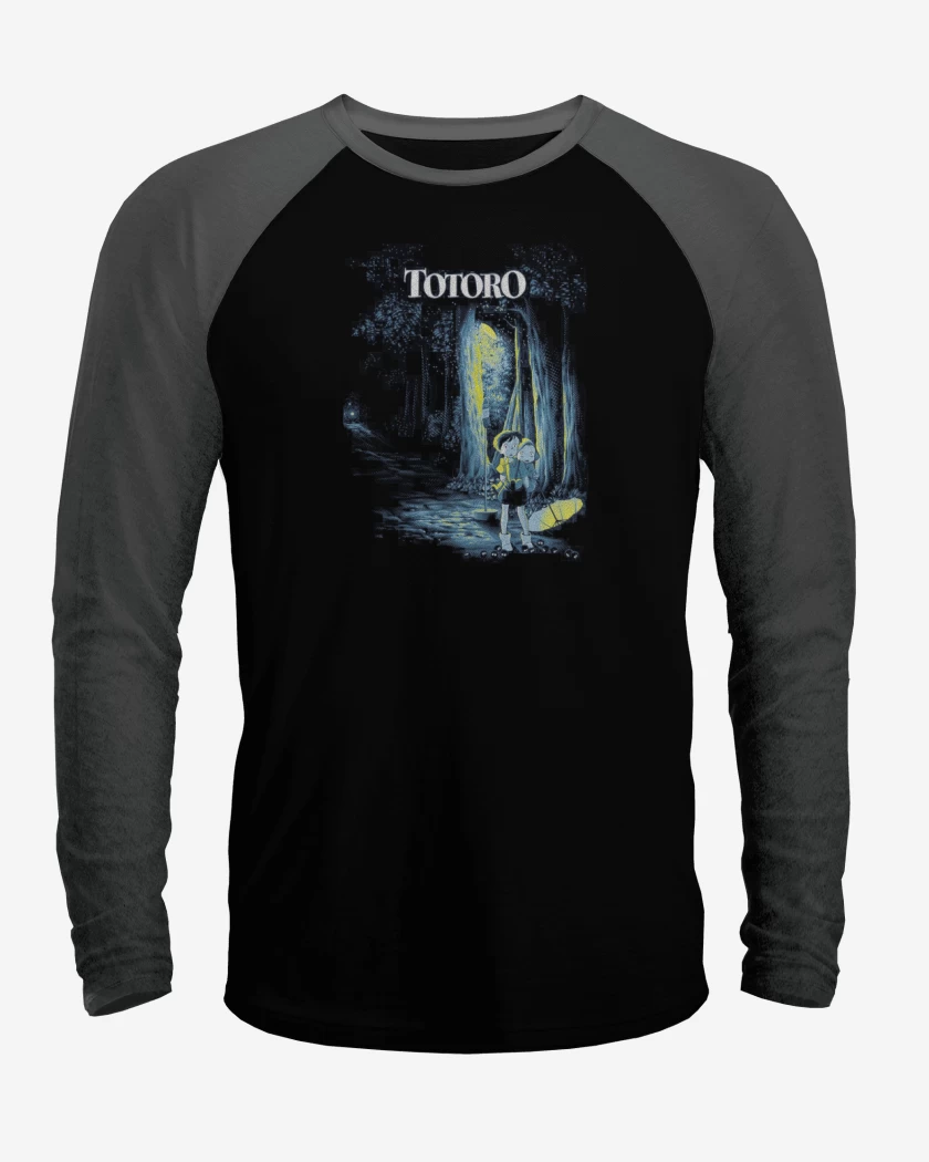 Polera Raglan Negro / Negro Heather de Totoro 10