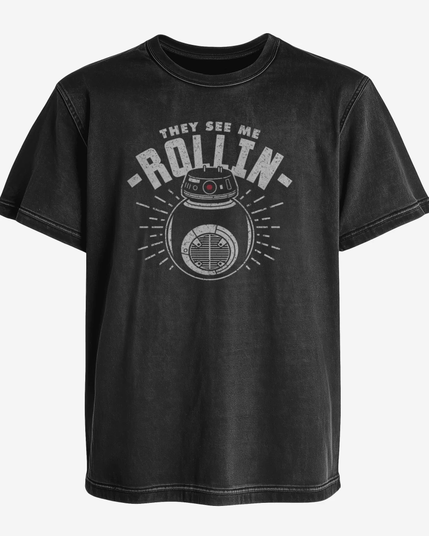 Polera desgastada Negro de Rollin