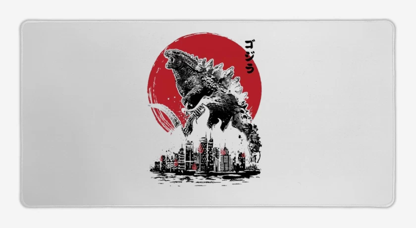 Mouse pad Gamer Blanco de godzilla II