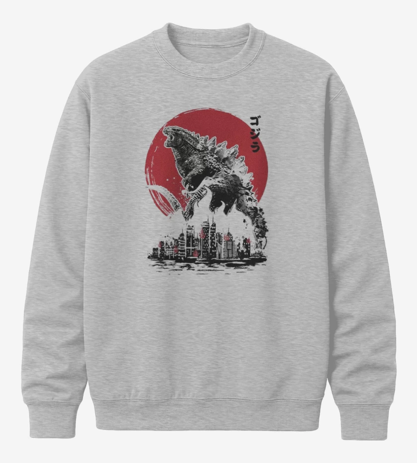 Poleron polo Gris Melange de godzilla II