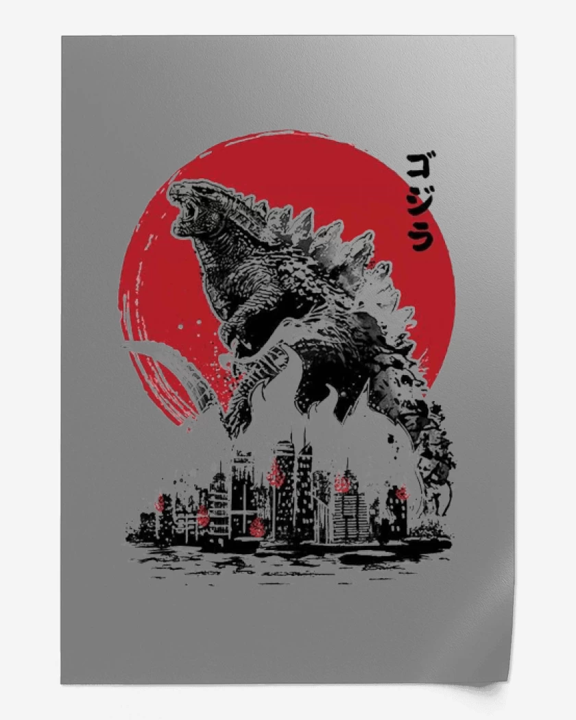 Print Gris Melange de godzilla II
