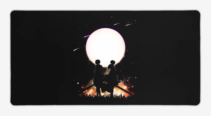 Mouse pad Gamer Negro de Shingeki no Kyojin 