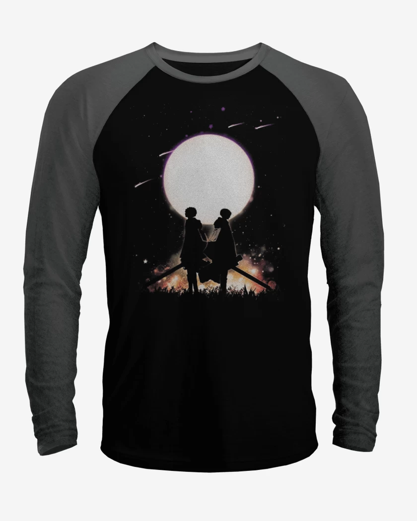 Polera Raglan Negro / Negro Heather de Shingeki no Kyojin 