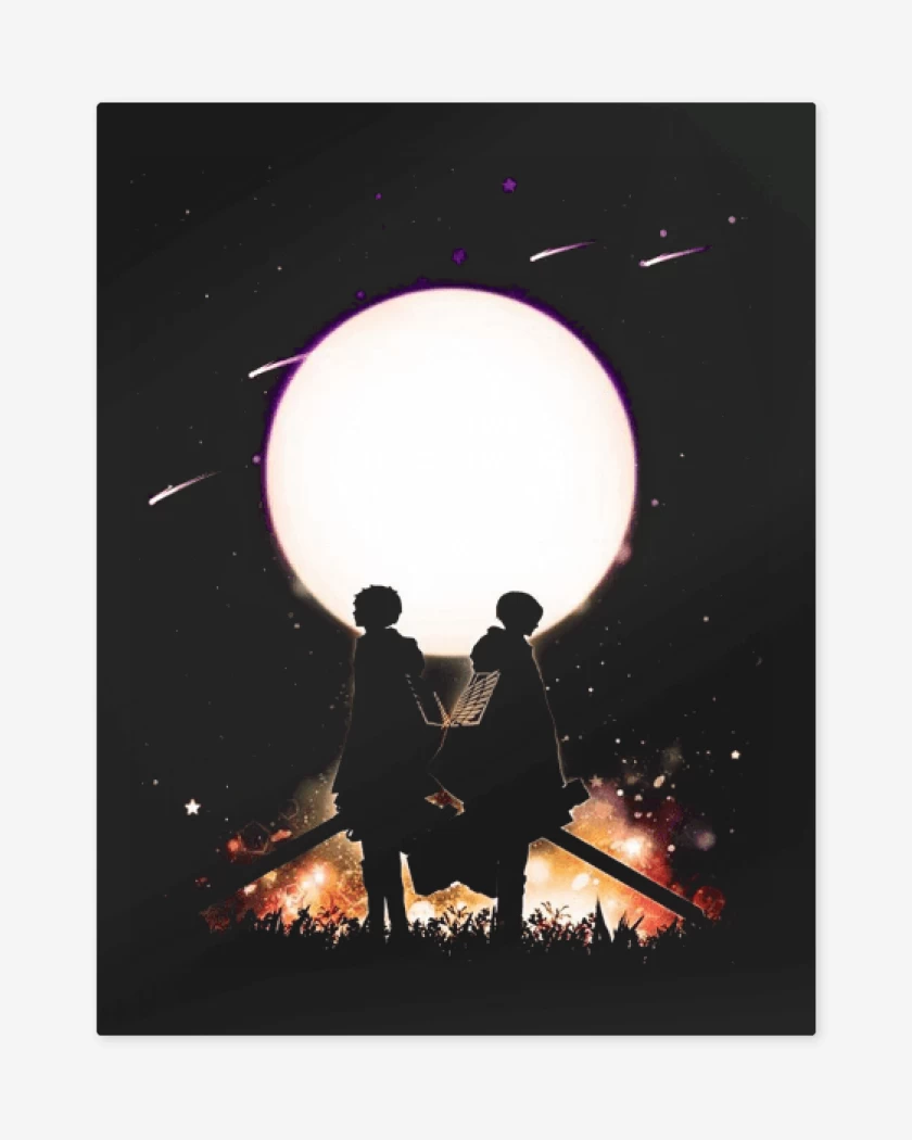 Print metalico Negro de Shingeki no Kyojin 