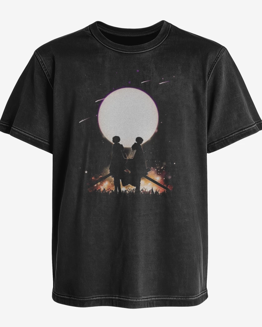 Polera desgastada Negro de Shingeki no Kyojin 
