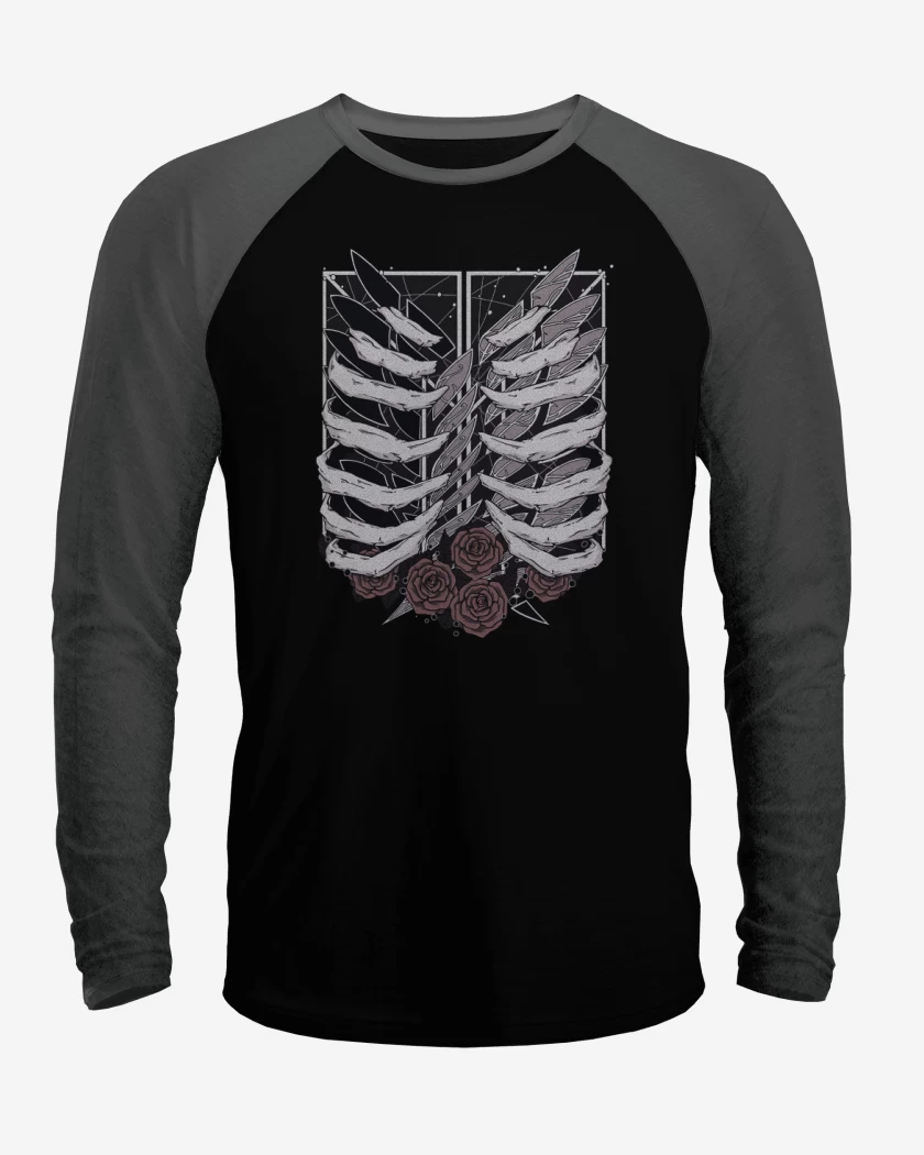 Polera Raglan Negro / Negro Heather de Liberty