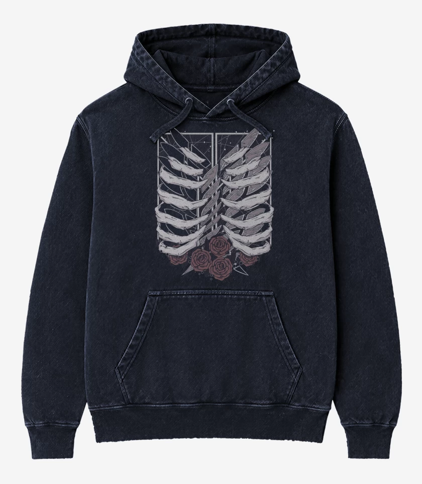 Poleron Canguro Acid Wash Azul Marino de Liberty
