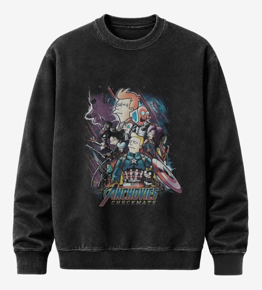 Poleron Polo Acid Wash Negro de Futuvengadores