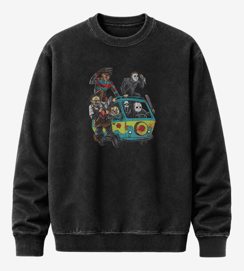 Poleron Polo Acid Wash Negro de El manso vacileee