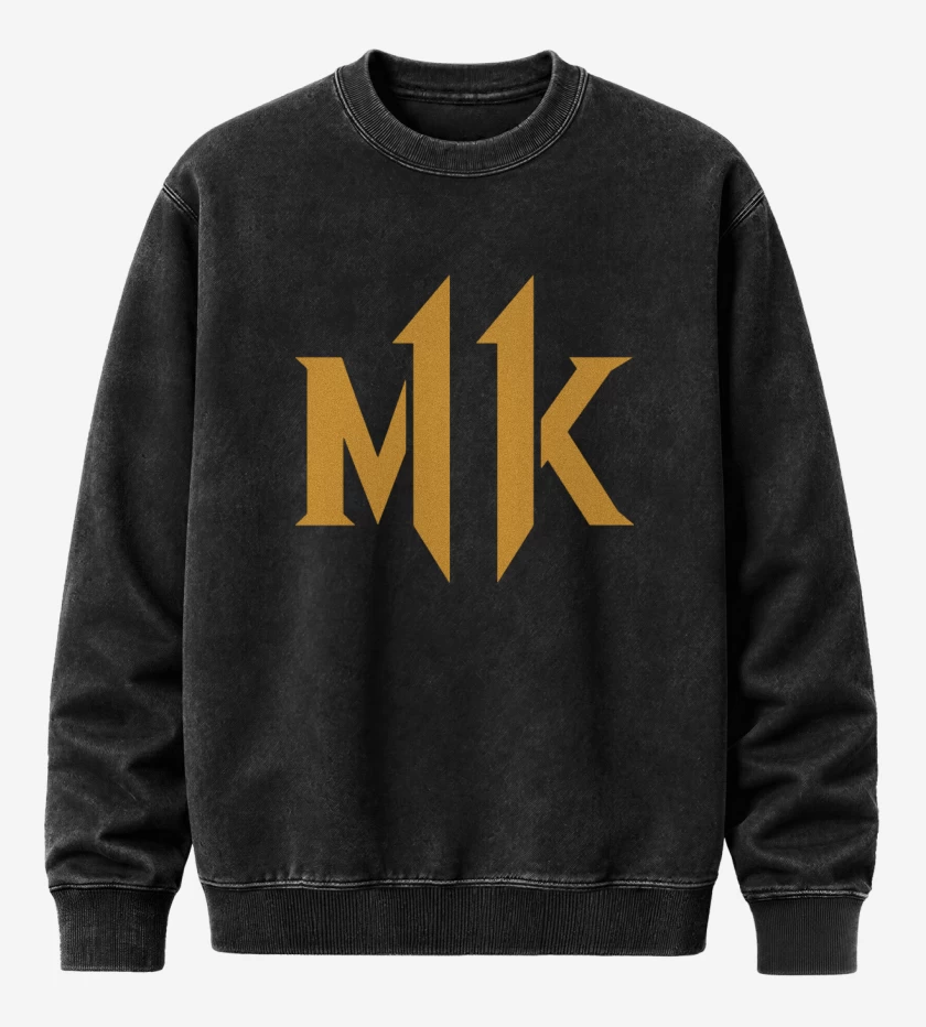 Poleron Polo Acid Wash Negro de Mortal kombat 11