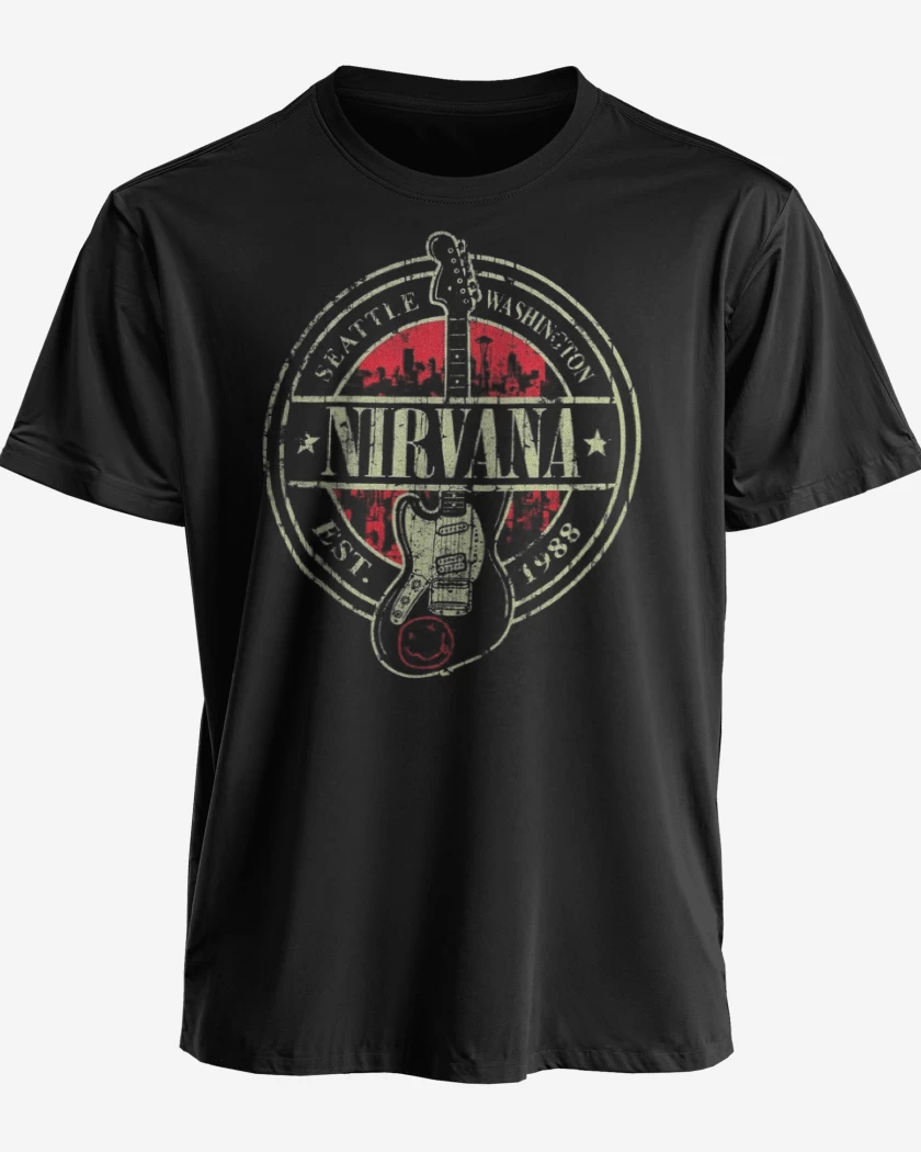 Polera premium Negro de Nirvana Seattle