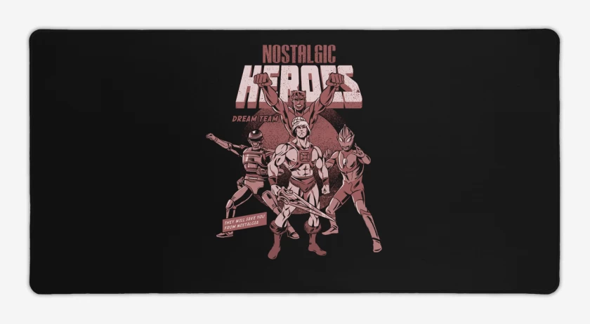 Mouse pad Gamer Negro de Heroes clasicos