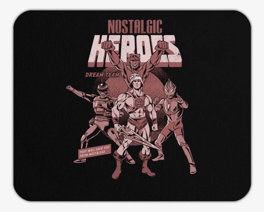 Mousepad Negro de Heroes clasicos