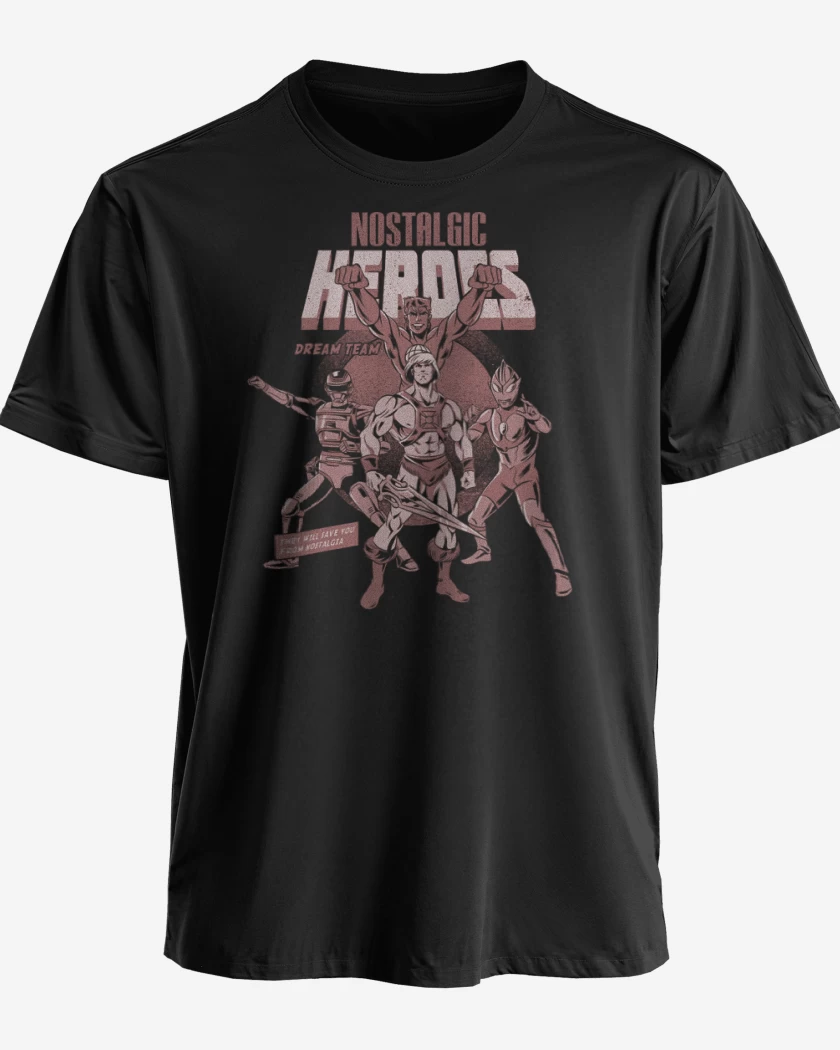 Polera premium Negro de Heroes clasicos