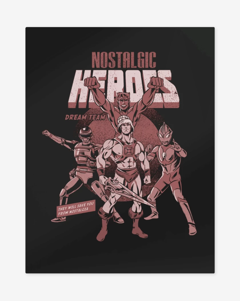 Print metalico Negro de Heroes clasicos