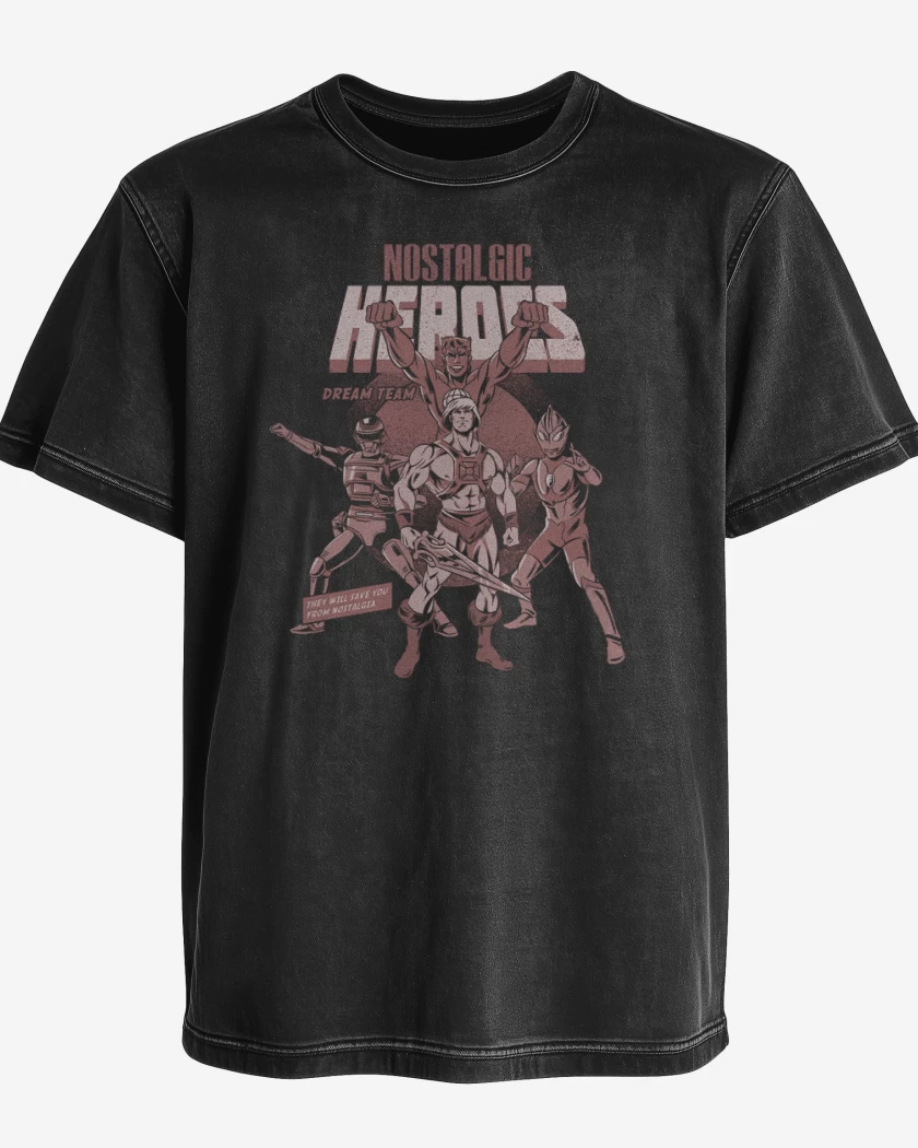 Polera desgastada Negro de Heroes clasicos