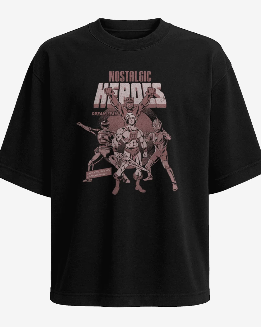 Polera Oversize Negro de Heroes clasicos