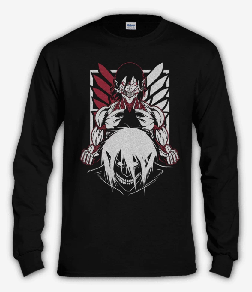 Polera manga larga Negro de Titan eren 3
