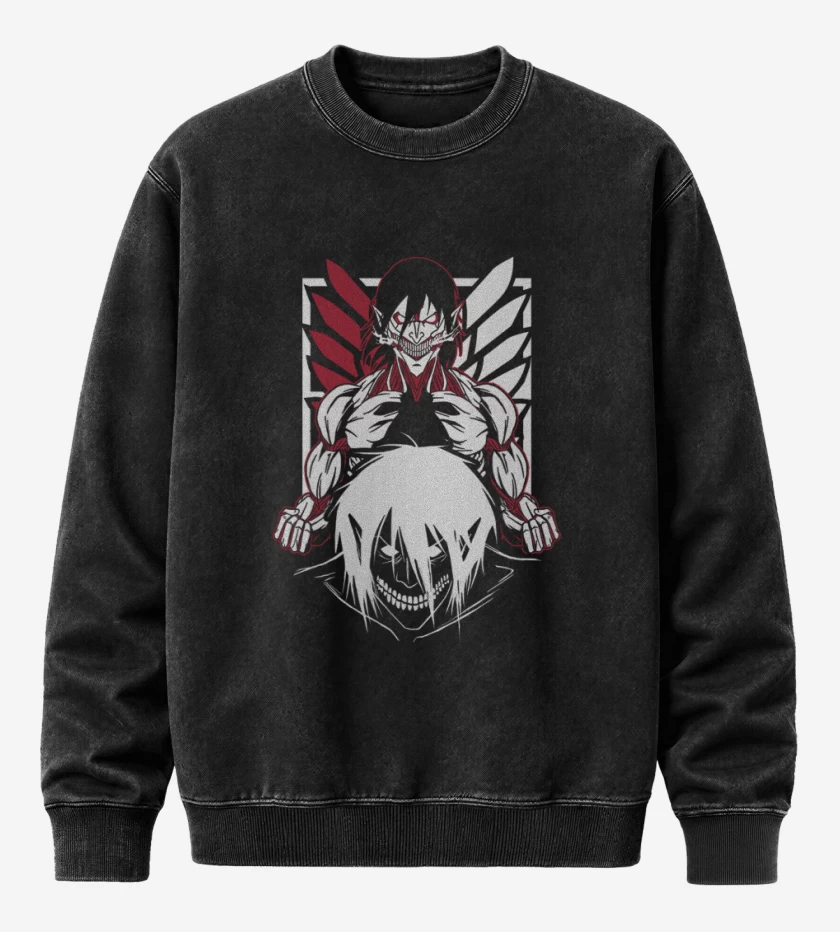 Poleron Polo Acid Wash Negro de Titan eren 3