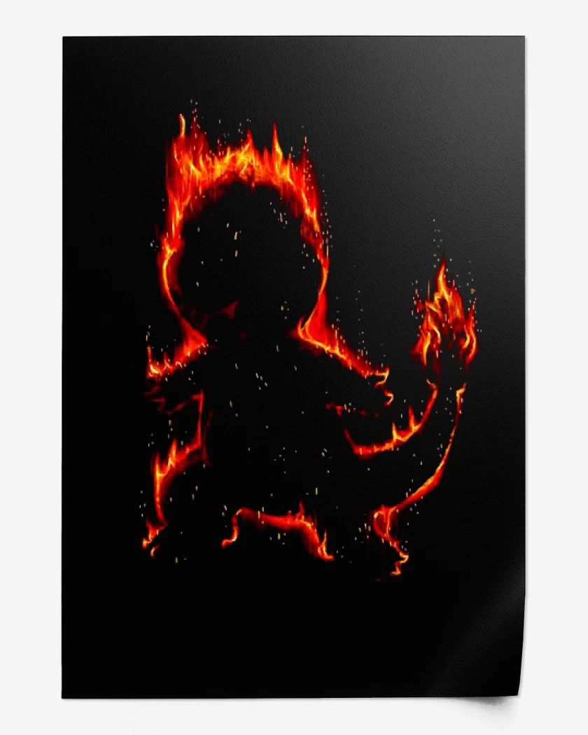 Print Negro de Tipo fuego I