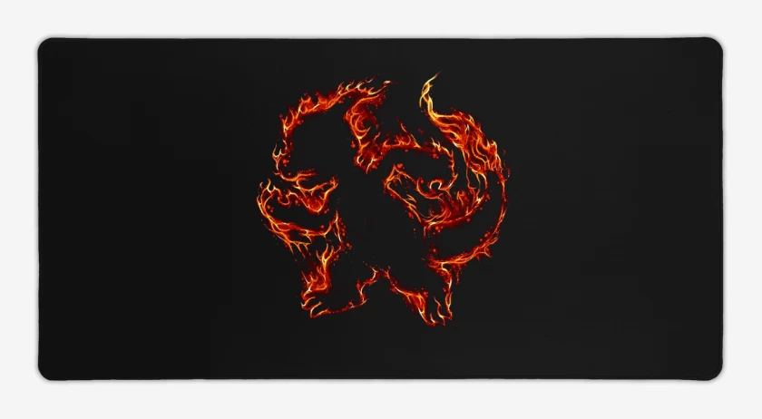 Mouse pad Gamer Negro de Tipo fuego II