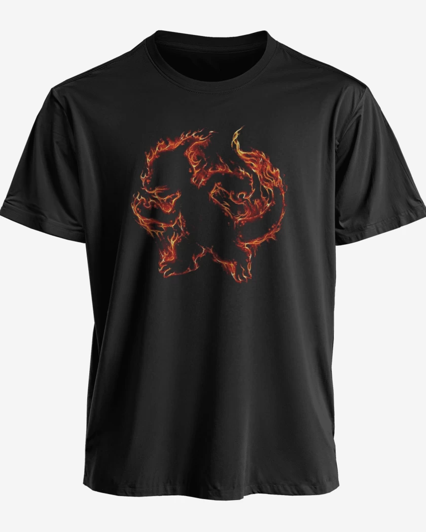 Polera premium Negro de Tipo fuego II