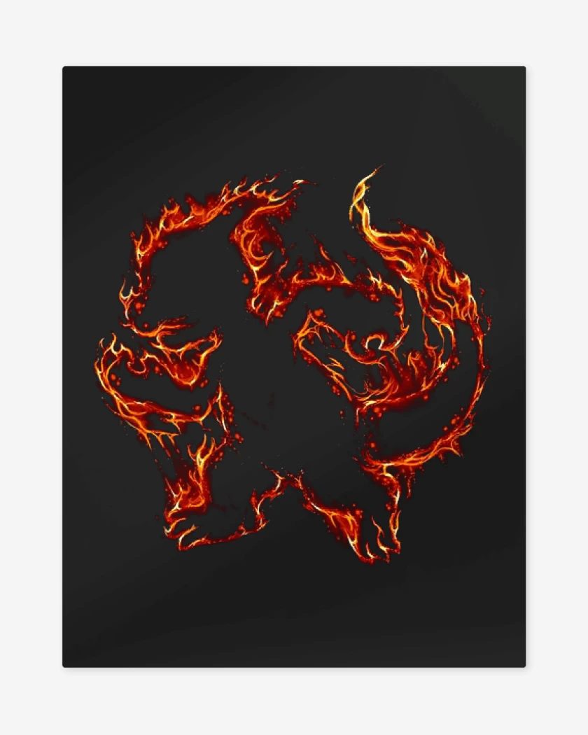 Print metalico Negro de Tipo fuego II