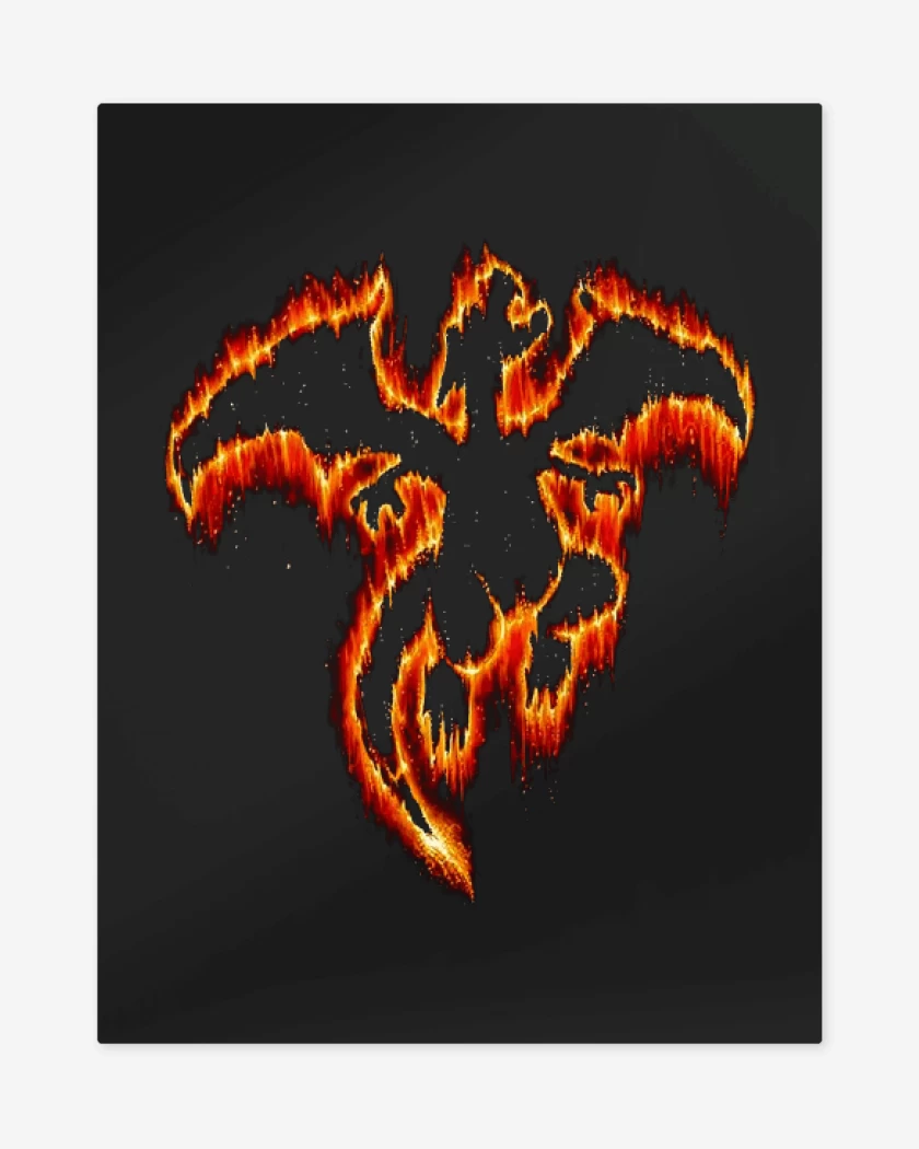 Print metalico Negro de Tipo fuego III