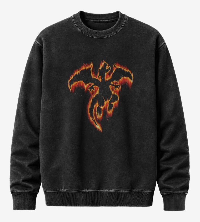Poleron Polo Acid Wash Negro de Tipo fuego III