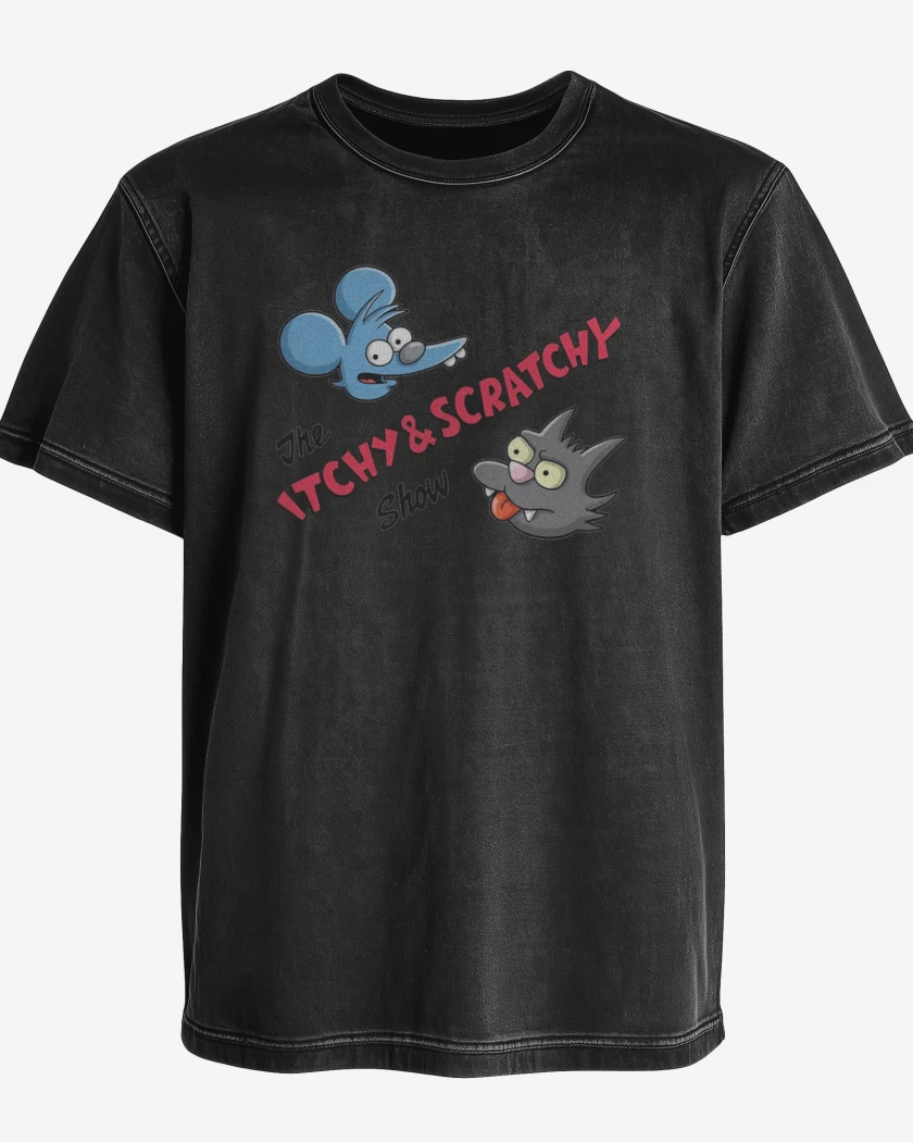 Polera desgastada The Itchy and Scratchy show