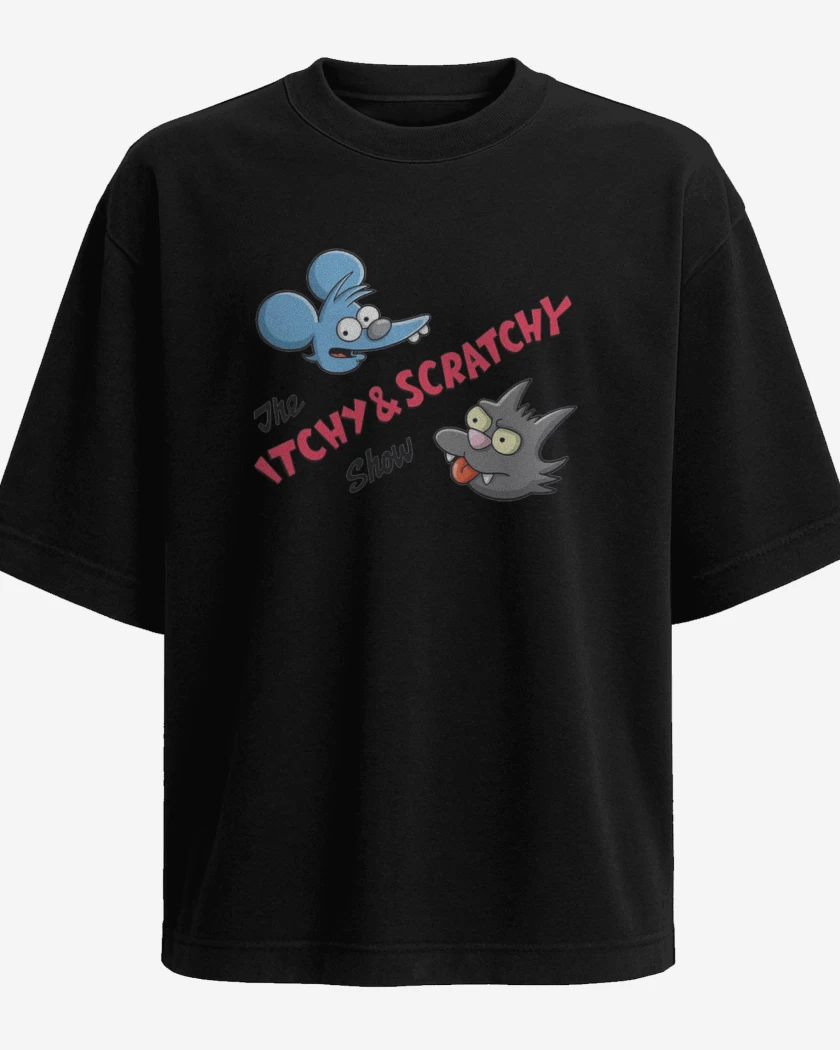 Polera Oversize The Itchy and Scratchy show