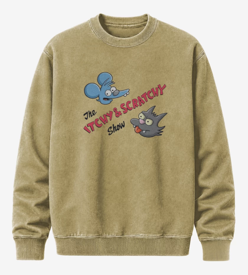 Poleron Polo Acid Wash Beige de The Itchy and Scratchy show