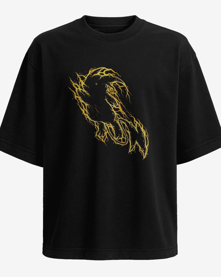 Polera Oversize Negro de Tipo electrico II