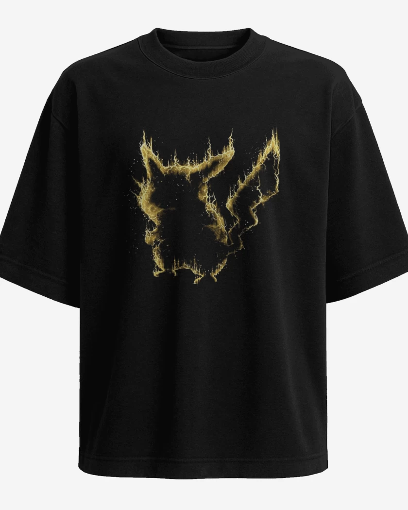 Polera Oversize Negro de Tipo electrico I