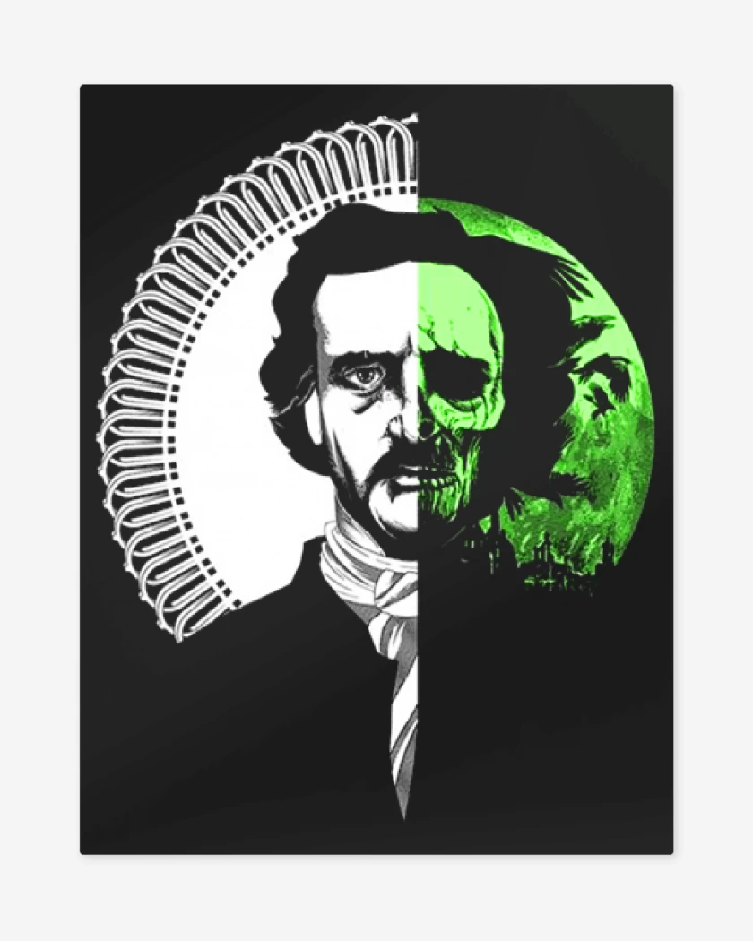 Print metalico Negro de Edgar Allan Poe