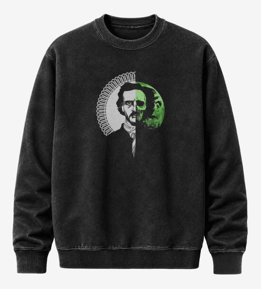 Poleron Polo Acid Wash Negro de Edgar Allan Poe