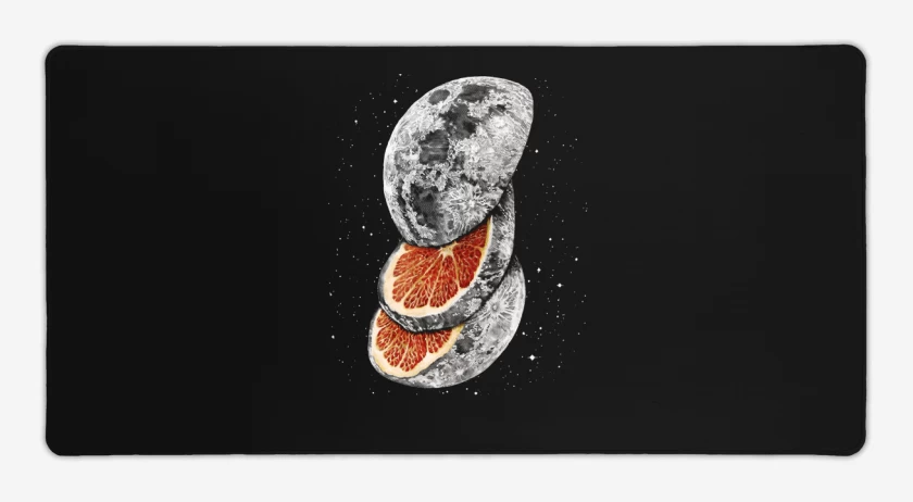 Mouse pad Gamer Negro de Luna Naranja 