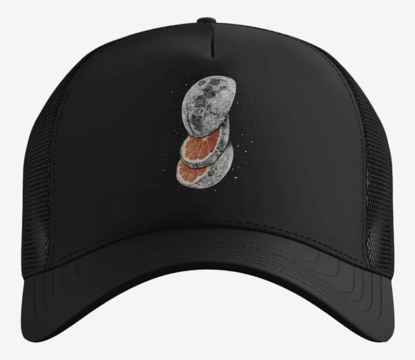 Gorro Negro de Luna Naranja 
