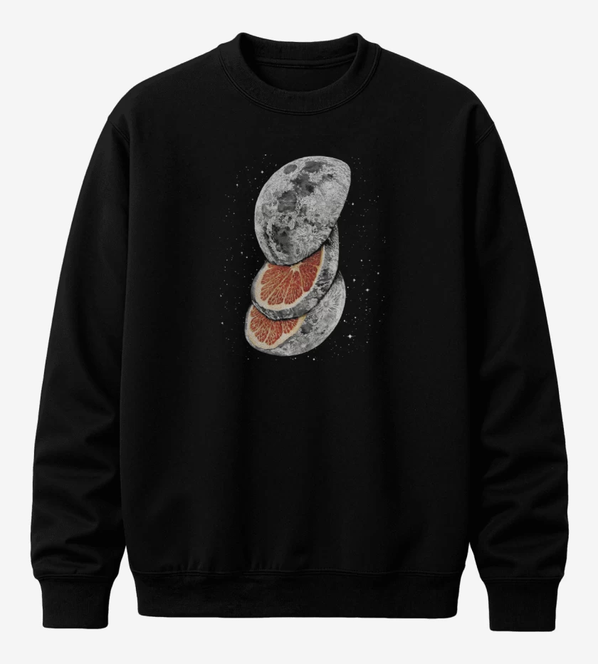 Poleron polo Negro de Luna Naranja 